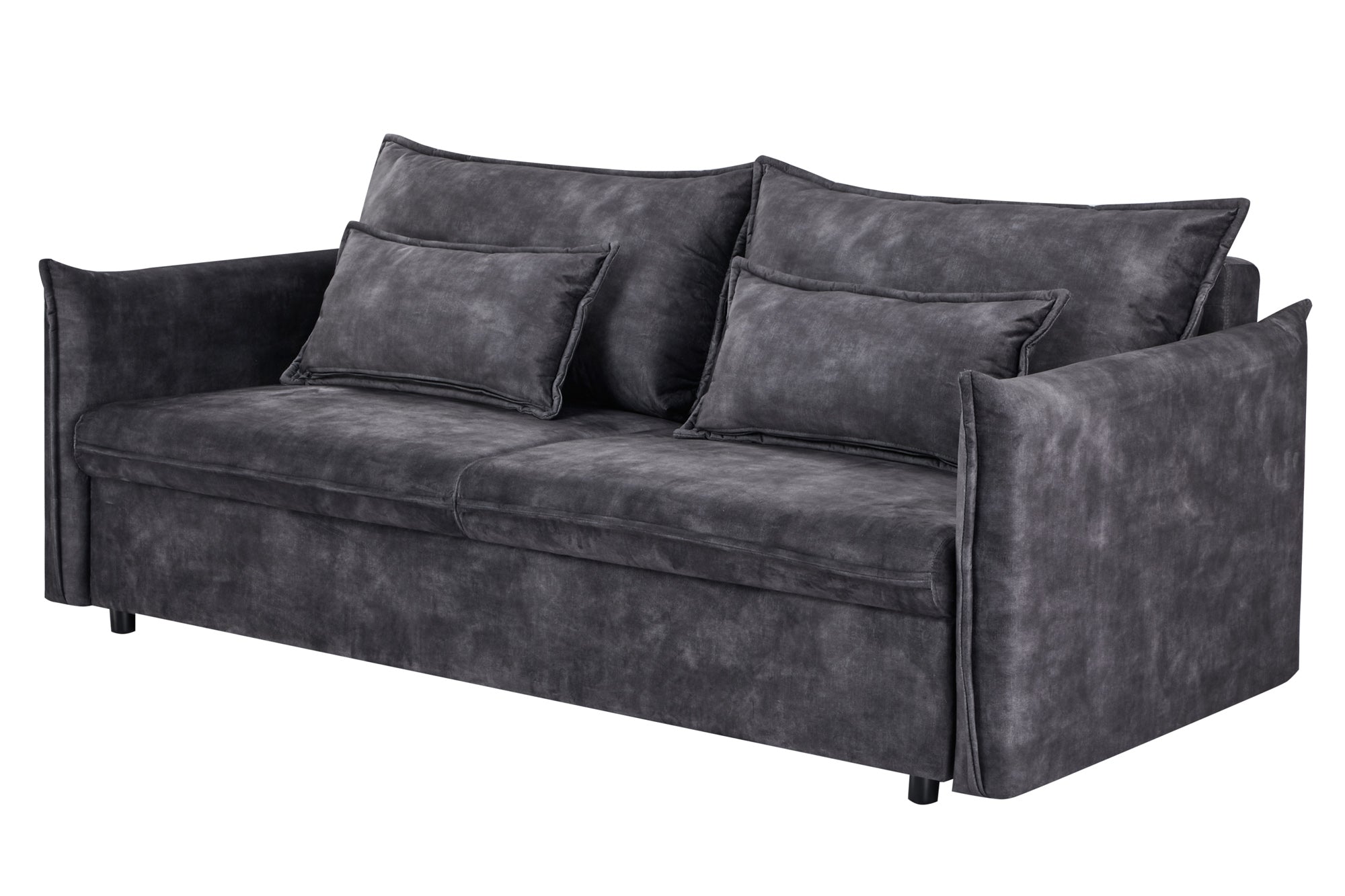 Sofa rozkładana APARTMENT 215 cm 3-osobowa, welwet szary – grafika-1.
