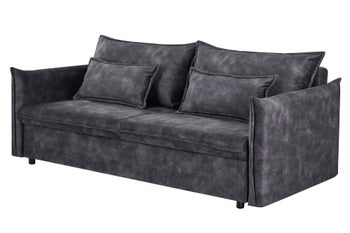 Sofa rozkładana APARTMENT 215 cm 3-osobowa, welwet szary – grafika-1.