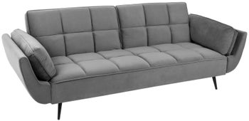 Sofa rozkładana Boutique 3 os. szara aksamit w stylu nowoczesnym – grafika-1.
