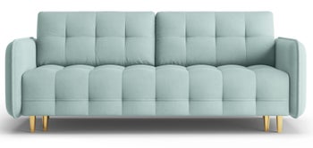 Sofa rozkładana dla 3 osób miętowa 219x99 cm – obraz-1