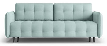 Sofa rozkładana dla 3 osób miętowa nogi czarne 219x99 cm – obraz-1