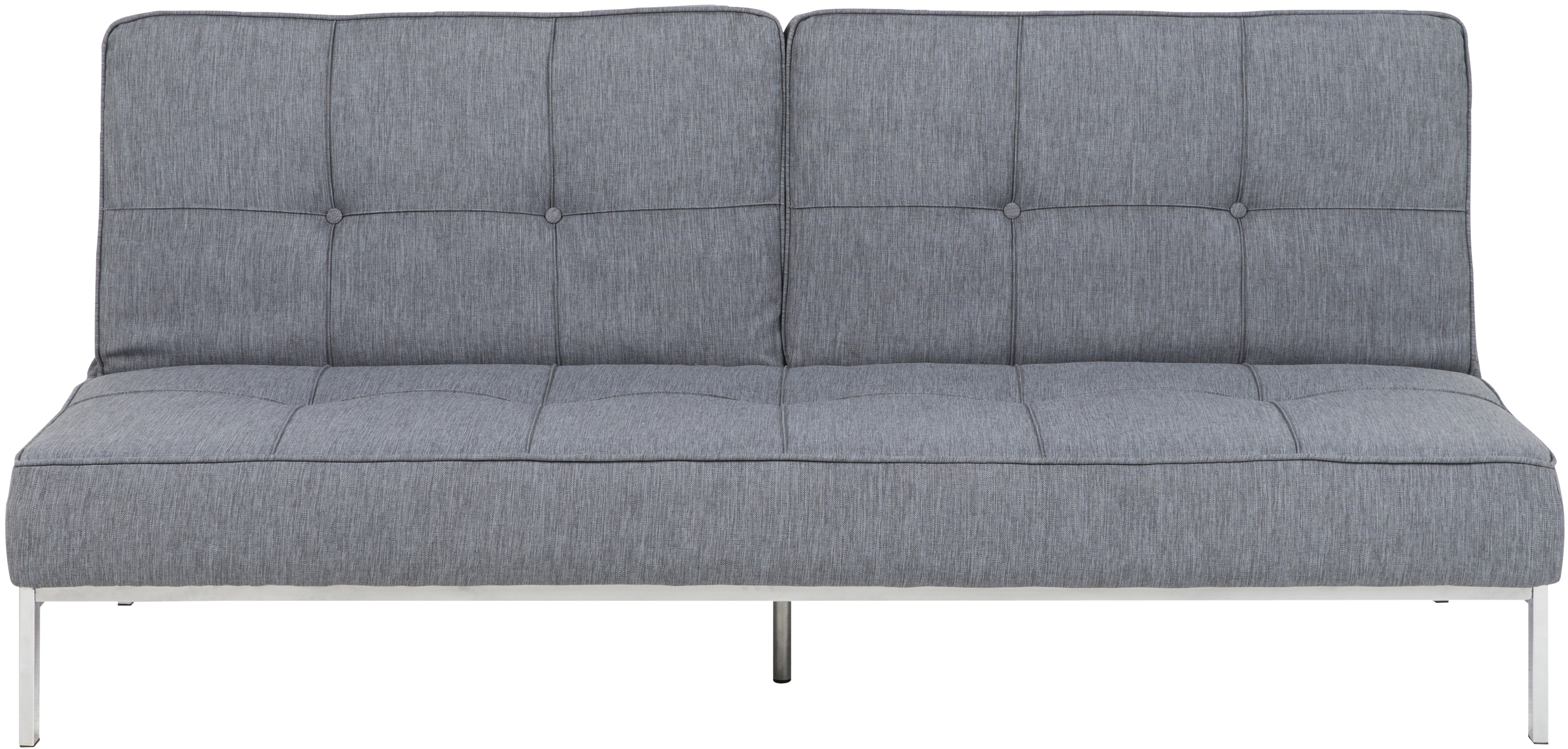 Sofa rozkładana szara nogi srebrne chromowane 198x95 cm – obraz-1