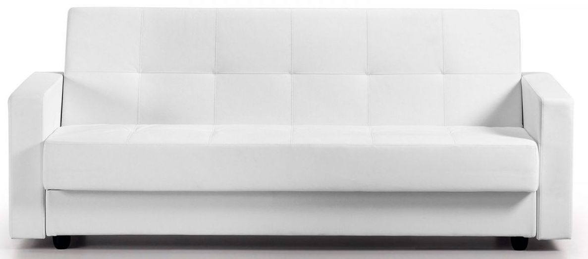 Sofa rozkładana 212x86 cm biała – obraz-1