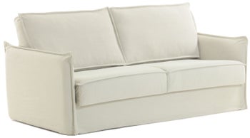 Sofa rozkładana 182x92 cm biała pianka termoelastyczna – obraz-1