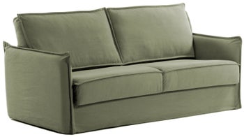 Sofa rozkładana 182x92 cm zielona pianka poliuretanowa – obraz-1