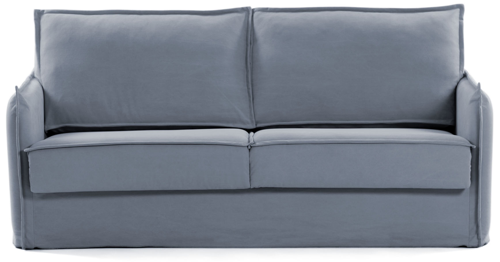 Sofa rozkładana 202x92 cm niebieska pianka termoelastyczna – obraz-1