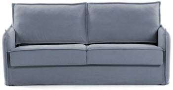Sofa rozkładana 202x92 cm niebieska pianka termoelastyczna – obraz-1