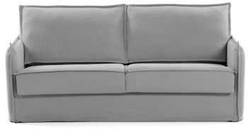 Sofa rozkładana 202x92 cm szara pianka poliuretanowa – obraz-1