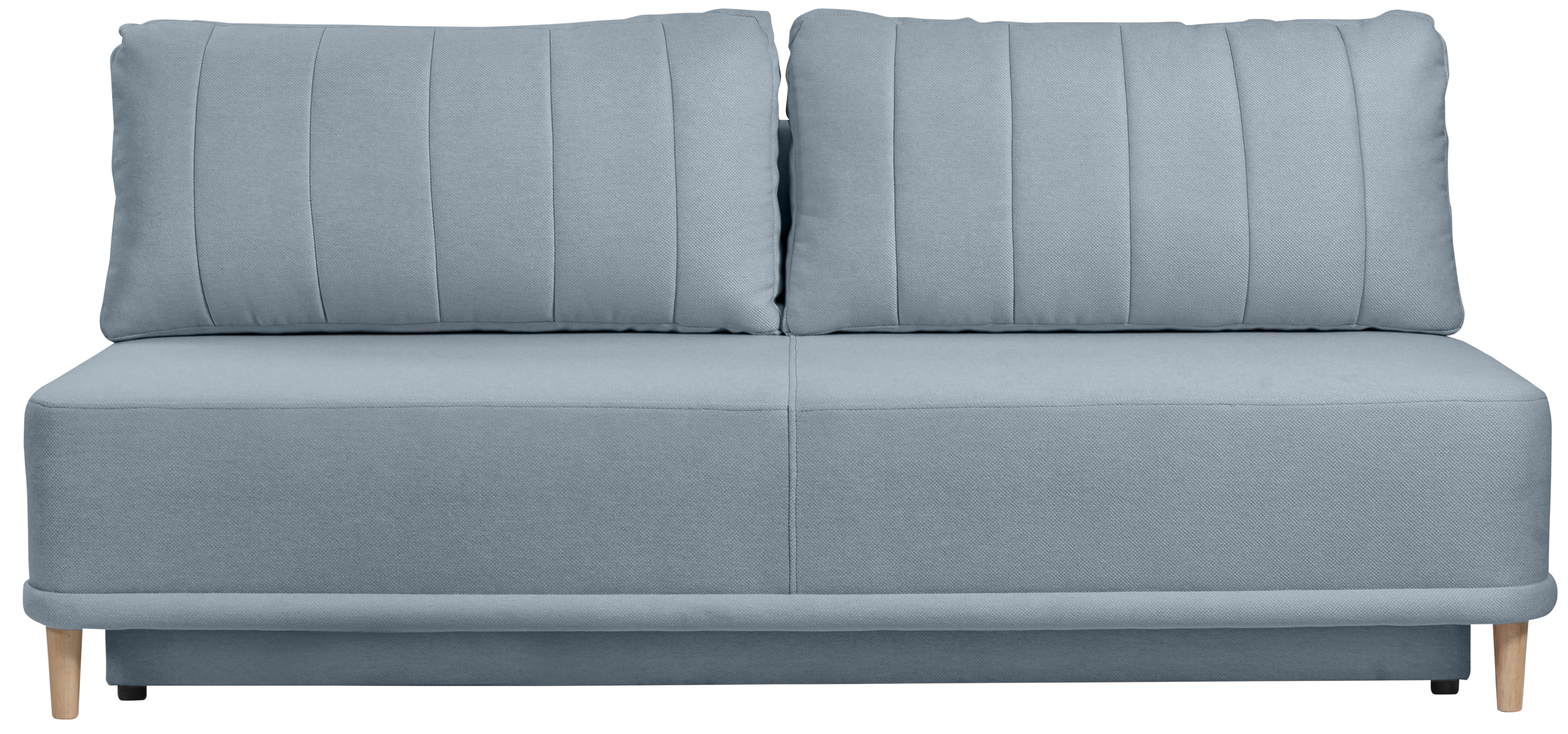 Sofa rozkładana z funkcją spania 3-os. tkanina hydrofobowa niebieskoszara 201 cm – obraz-1