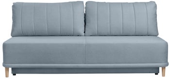 Sofa rozkładana z funkcją spania 3-os. tkanina hydrofobowa niebieskoszara 201 cm – obraz-1