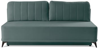 Sofa rozkładana z funkcją spania 3-os. tkanina welurowa morska zieleń 201 cm – obraz-1