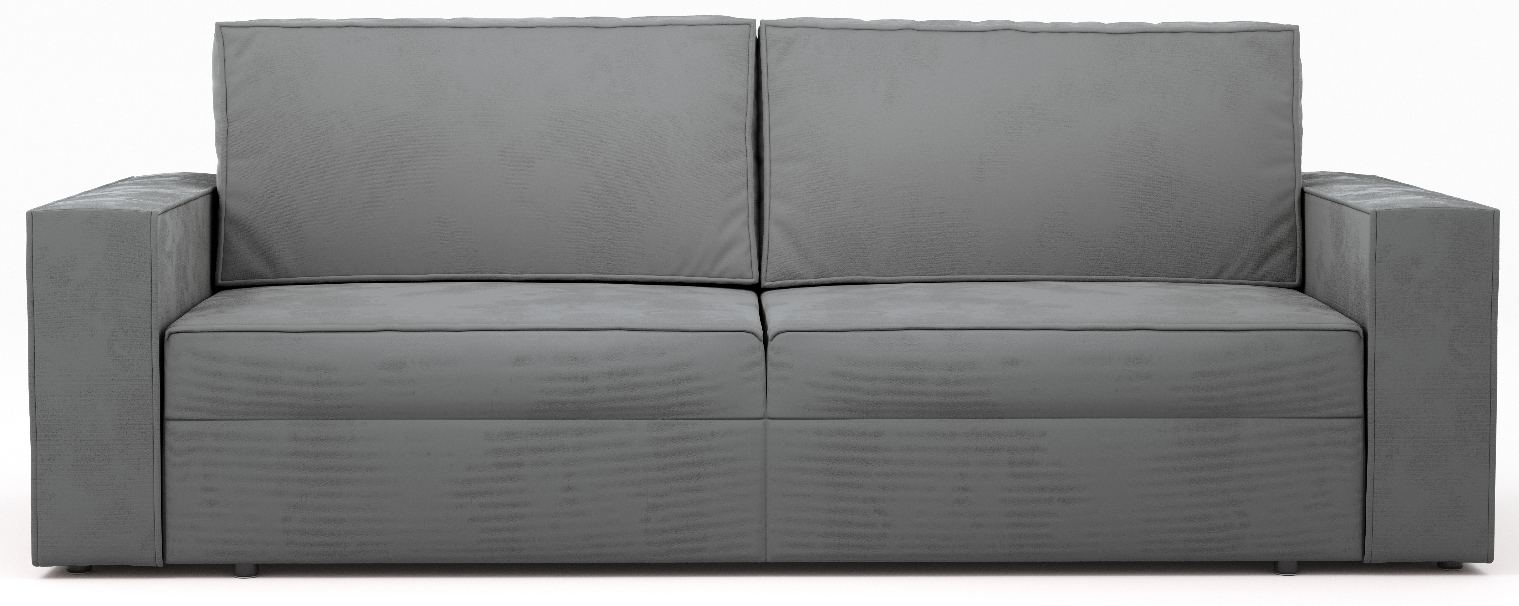 Sofa rozkładana z funkcją spania aksamitna MV ciemnoszara 3-os. 247 cm – obraz-1