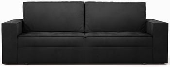Sofa rozkładana z funkcją spania aksamitna MV czarna 3-os. 247 cm – obraz-1