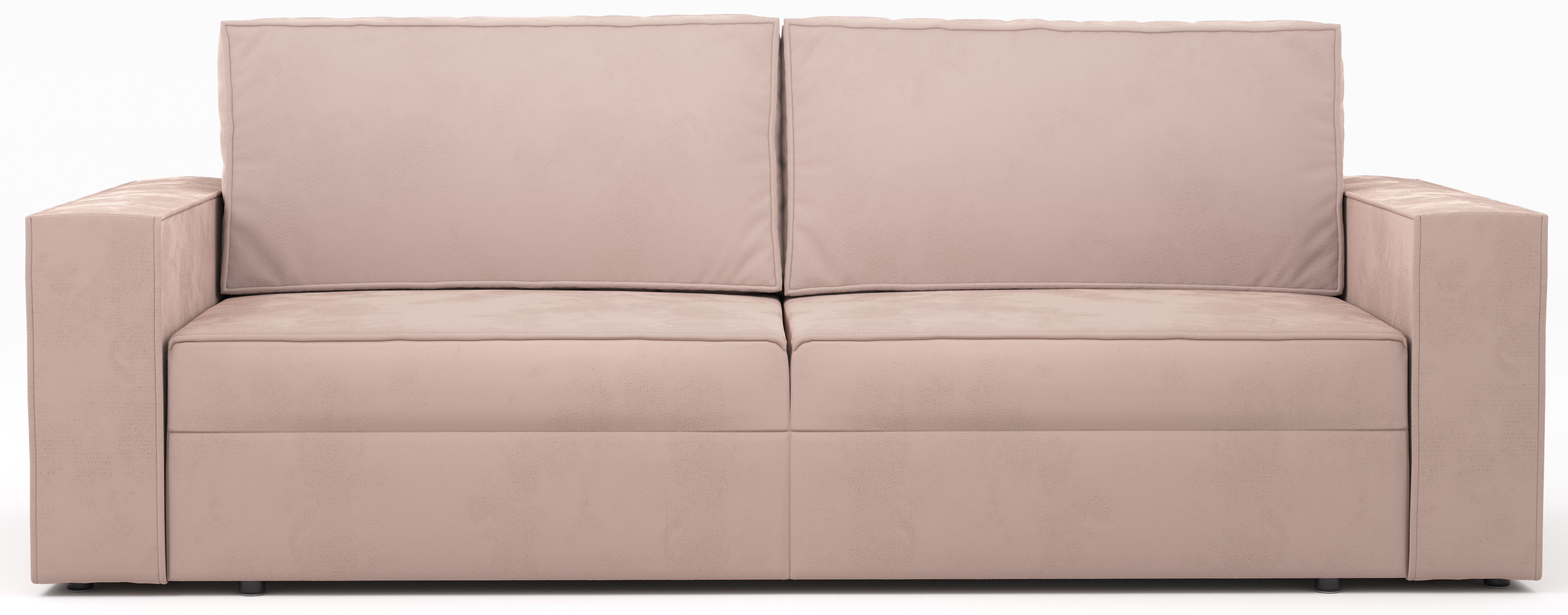 Sofa rozkładana z funkcją spania aksamitna MV pastelowy róż 3-os. 247 cm – obraz-1