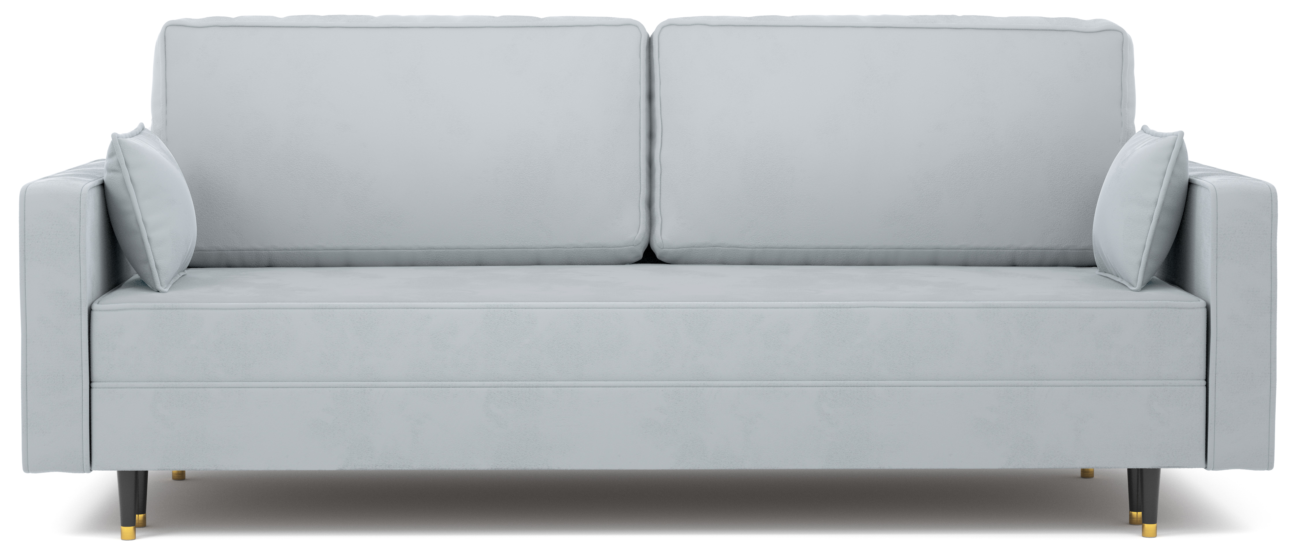 Sofa rozkładana z funkcją spania tkanina welurowa MV szara 227 cm – obraz-1