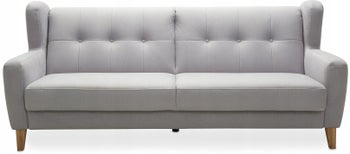 Sofa rozkładana z pojemnikiem Arno 3 os. 224 cm popielata – obraz-1