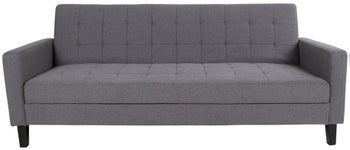 Sofa rozkładana z pojemnikiem drewno brzozowe szara 204x85 cm – grafika-1.