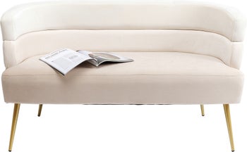 Canapea cu 2 locuri, crem-bej, Sandwich 125 cm  – imagine-1.