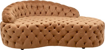 Schäslong Santa Barbara, Beige Sammet, 162cm – bild-1.
