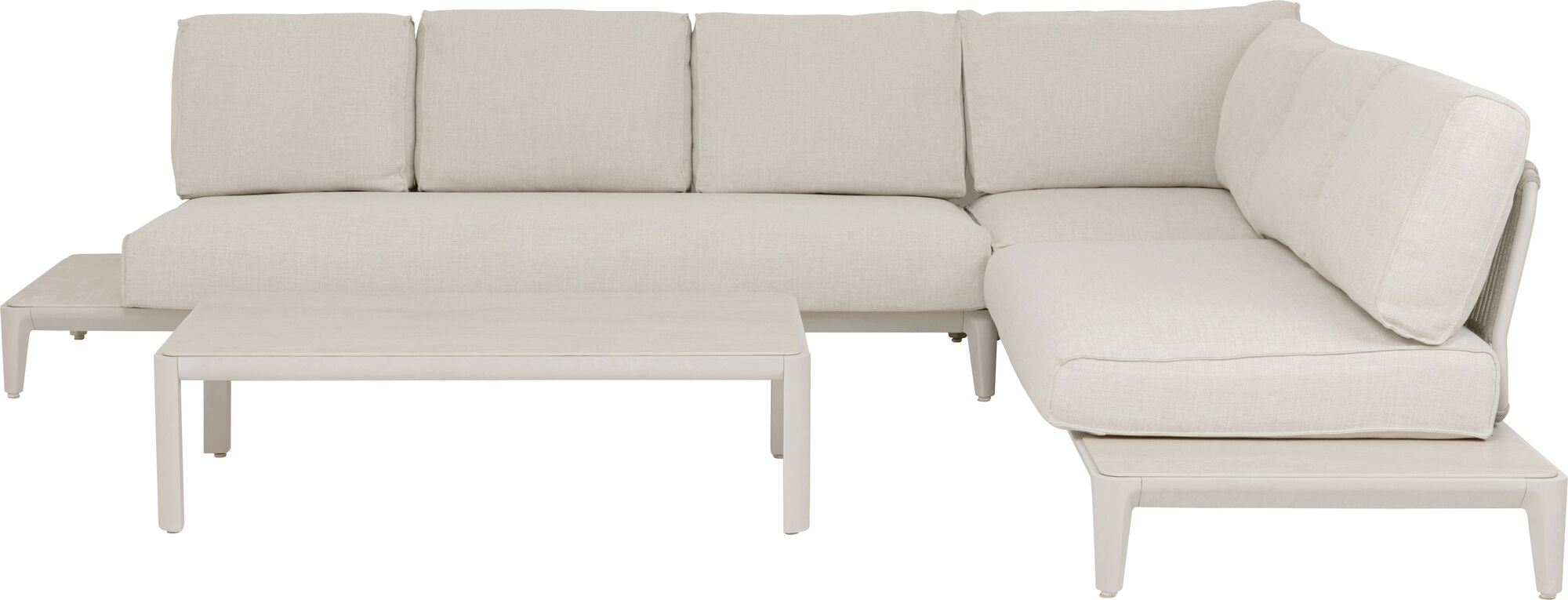 Zestaw ogrodowy Mykonos kremowy 5 elementów – obraz-1