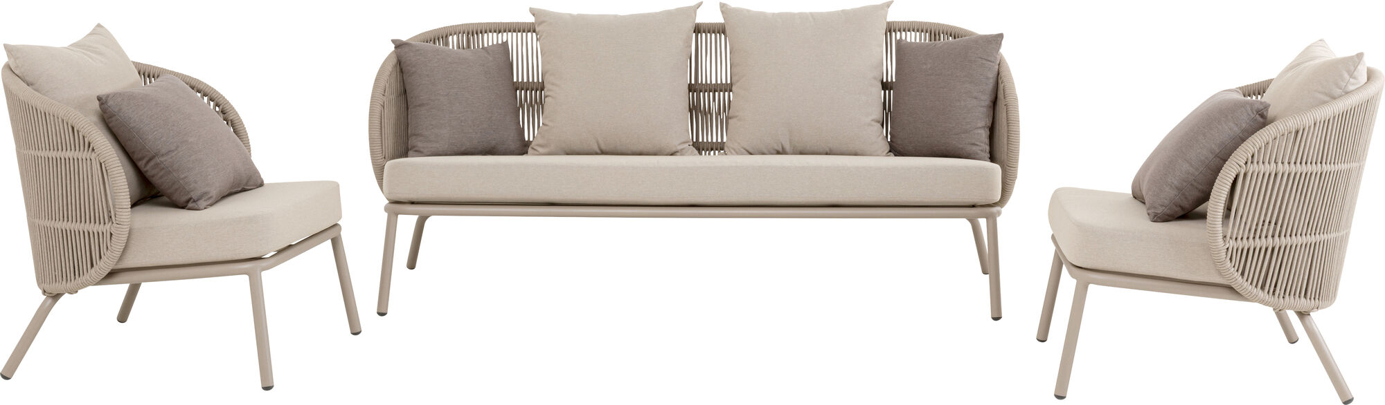 Juego de sofás Sicilia color topo (4 piezas) – Imagen-1.