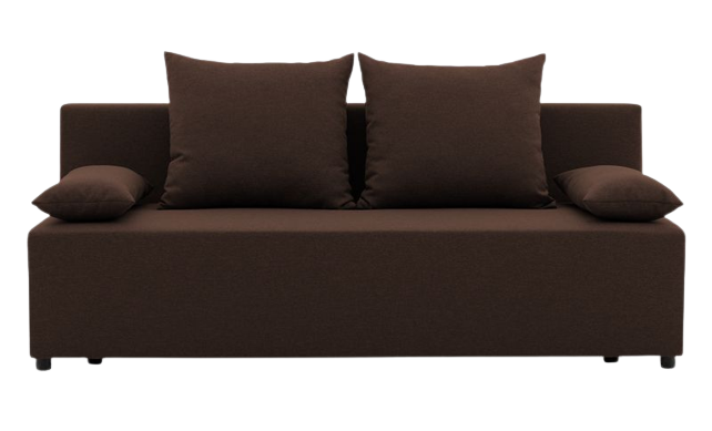 Sofa nowoczesna z pojemnikiem rozkładana brązowa 190 cm – obraz-1