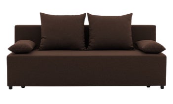 Sofa nowoczesna z pojemnikiem rozkładana brązowa 190 cm – obraz-1