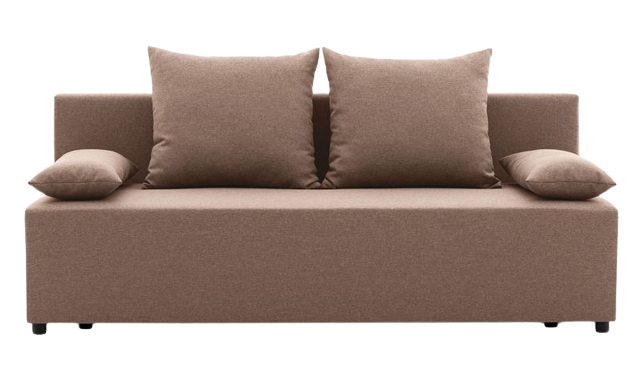 Sofa nowoczesna z pojemnikiem rozkładana cappuccino 190 cm – obraz-1