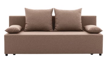 Sofa nowoczesna z pojemnikiem rozkładana cappuccino 190 cm – obraz-1
