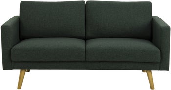 Sofa 2 osobowa 160 cm zielona nogi drewniane – obraz-1