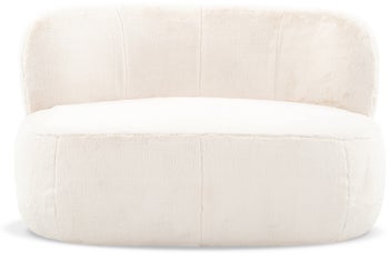 Sofa Teddy 2 os. 130 cm kremowa – obraz-1