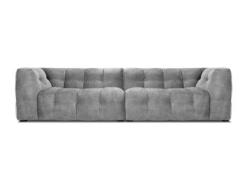 Sofa Vesta 4 os. 280 cm welur szara – obraz-1