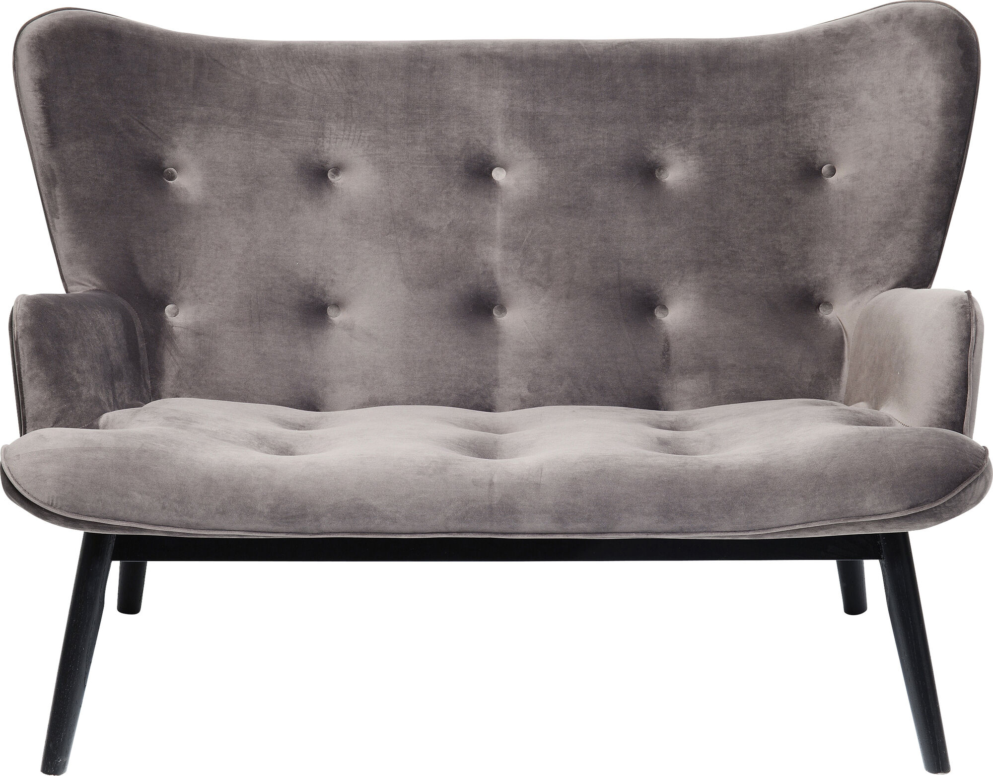 Bársony Szürke Vicky 2 Személyes Kanapé – kép-1.