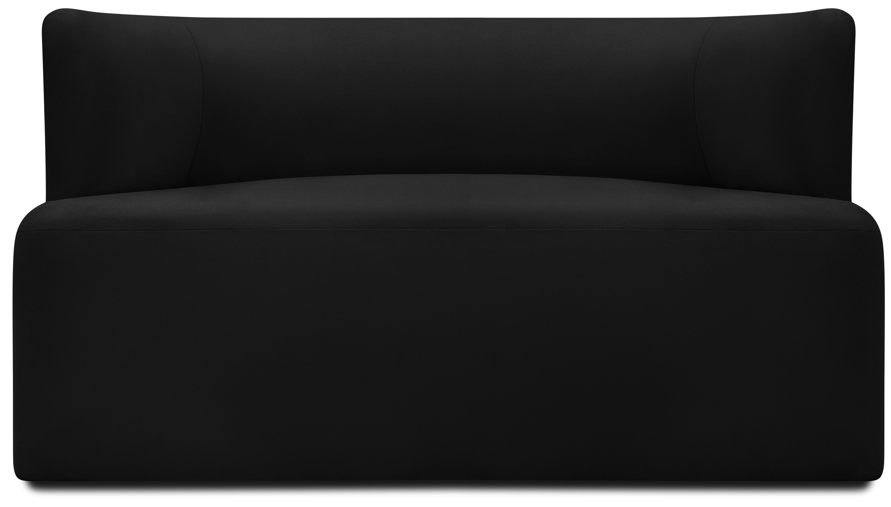 Sofa welurowa 2-osobowa czarna 130 cm – obraz-1