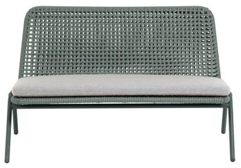 Sofa ogrodowa 2 osobowa zielona 120x70 cm – obraz-1