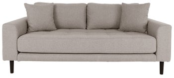 Sofa z pikowanym siedziskiem tapicerka szara kamienna nogi czarne 180 cm – grafika-1.