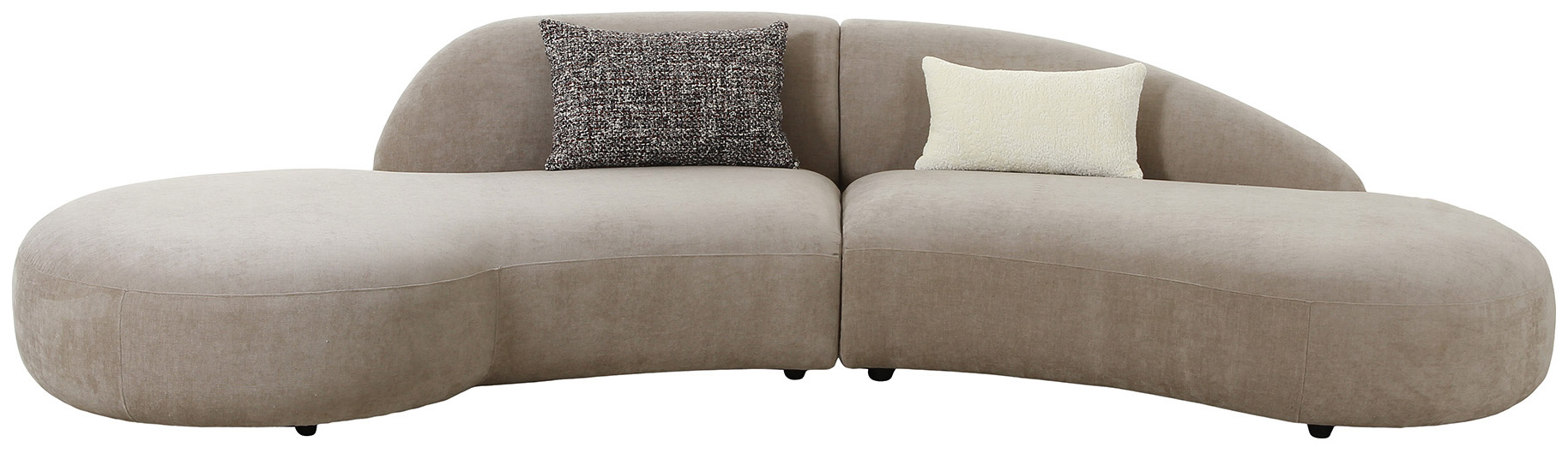 Sofa zaokrąglona duża 4-os. tkanina szenilowa naturalna 318 cm – grafika-1.