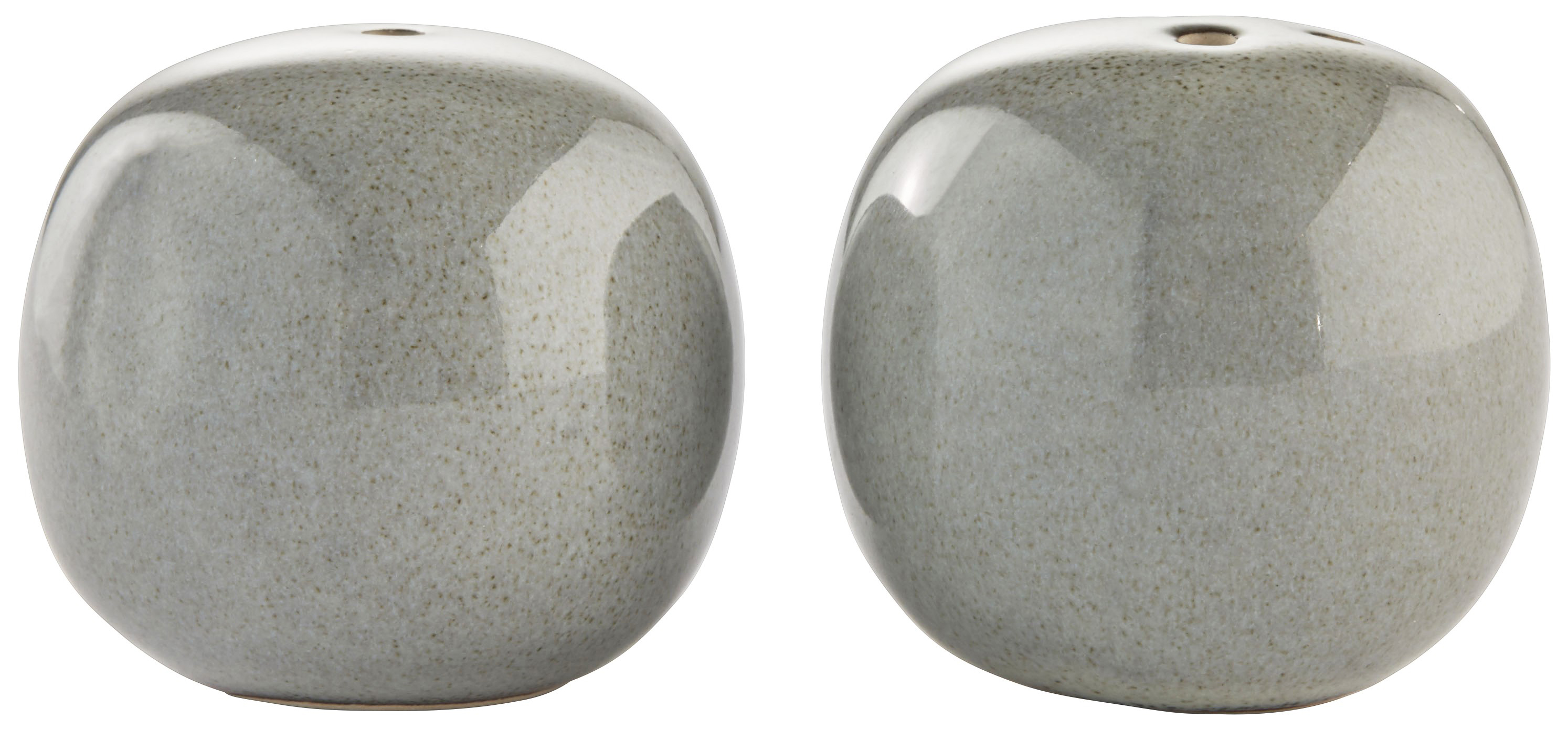 Zestaw solniczka i pieprzniczka ceramiczna szara Outlet – obraz-1