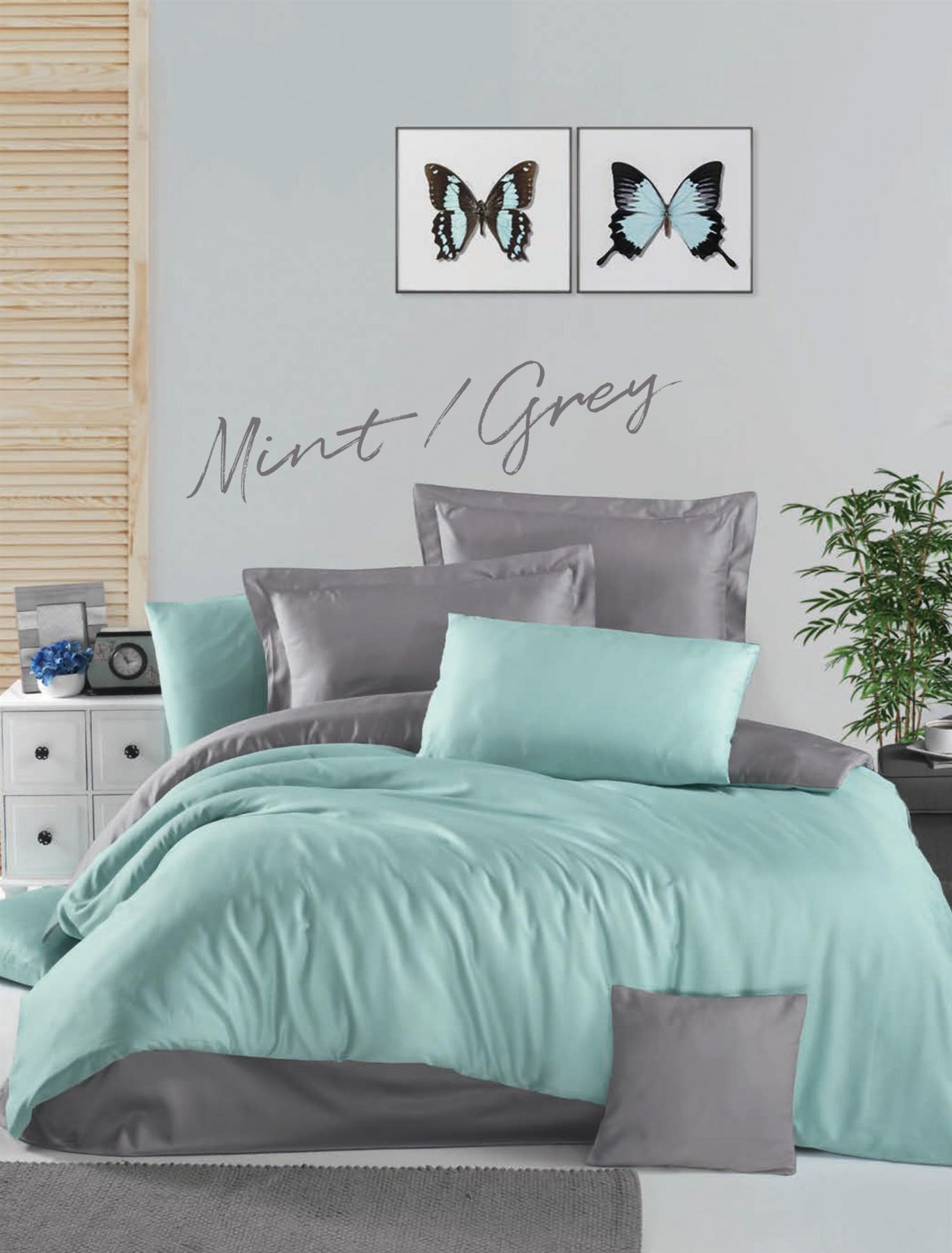 Спален комплект MINT/GREY - единичен – изображение-1