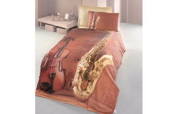 Спален комплект сатен делукс 3D SYMPHONY - единичен – изображение-1