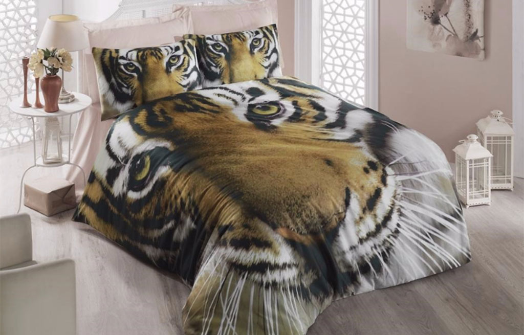 Спален комплект сатен делукс 3D TIGER - двоен – изображение-1