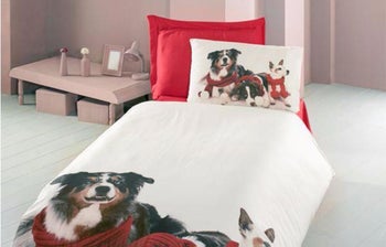 Спален комплект сатен делукс DOGS AND CAT 3D 14 - единичен – изображение-1