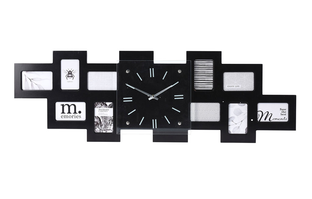 Стенен часовник с колаж за 10 снимки – изображение-1