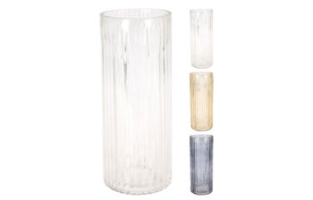 Стъклена ваза с релефен дизайн – изображение-1