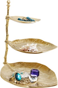 Etajera decorativa Leaf Auriu – imagine-1.
