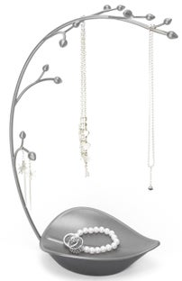 Stojak na biżuterię srebrny 22x38 cm – obraz-1