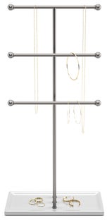 Stojak na biżuterię srebrny 23x47 cm – obraz-1