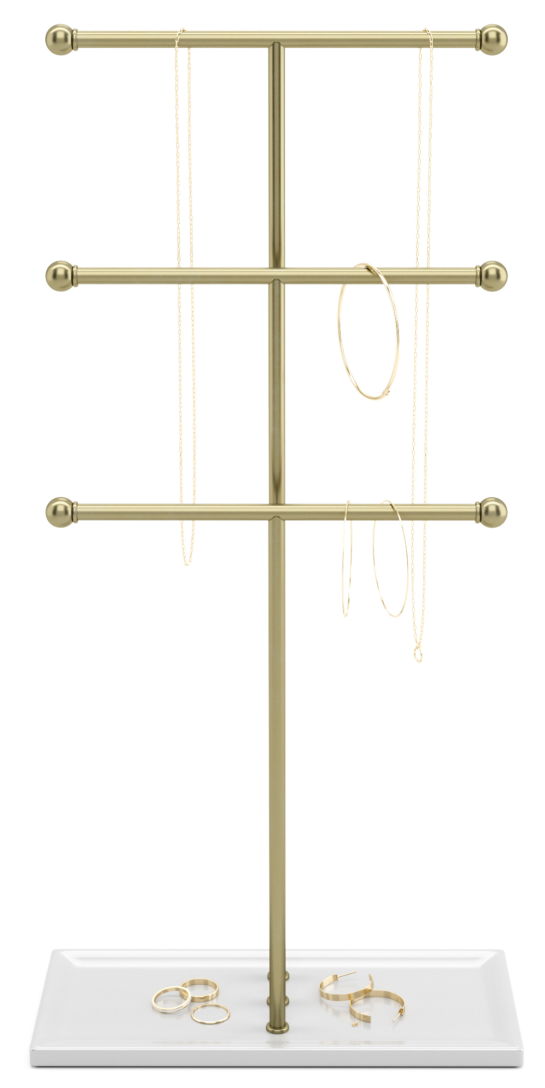 Stojak na biżuterię złoty 23x48 cm – obraz-1