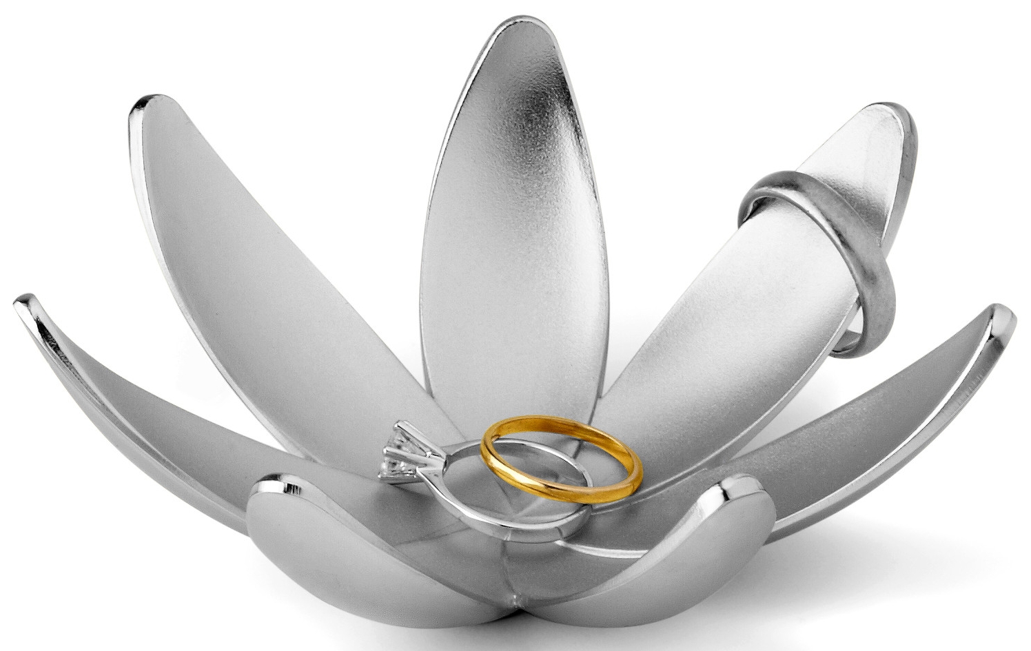 Stojak na pierścionki Magnolia 11x4 cm srebrny – obraz-1