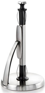 Stojak na ręczniki papierowe stalowy z czarnymi elementami i antypoślizgową podstawą – grafika-1.